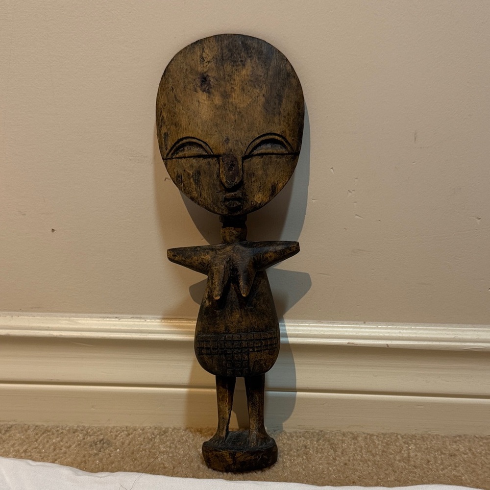 Rustic Brown Tribal wooden Art Sculpture from Ghana